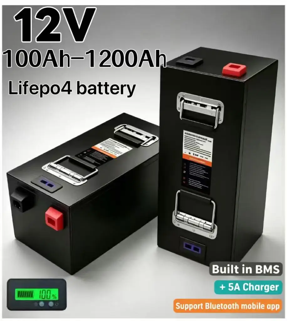 Lifepo4 12V 100Ah Bms Bluetooth - LiFePO4 12V yüksek kapasiteli 100Ah-1000Ah lityum