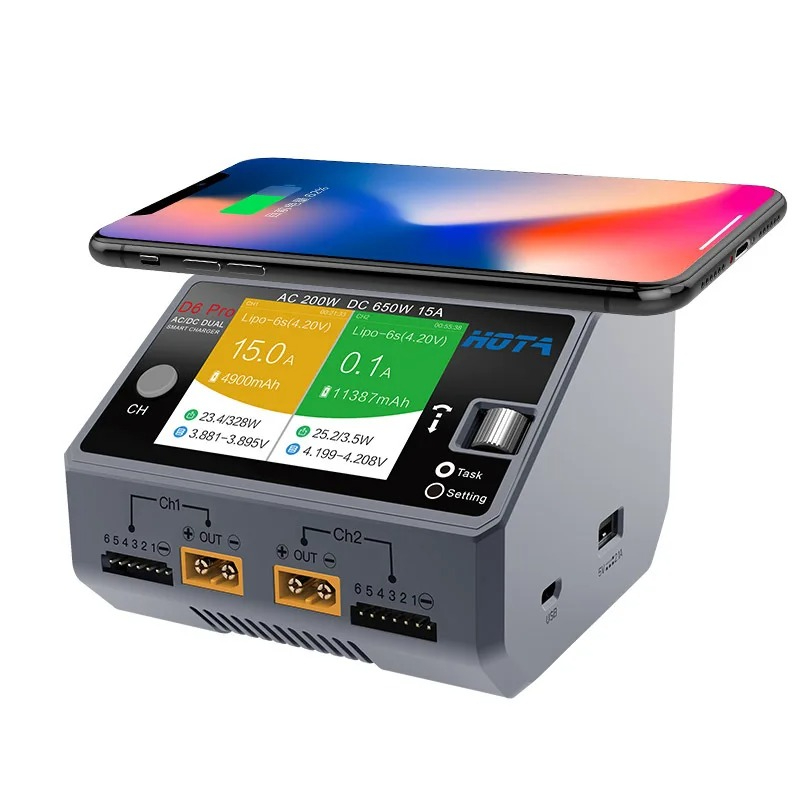 D6 Pro Siyah AC 200W DC 2x325W - Hota D6 Pro Dual Lipo Charger incelemesi ve fiyatı