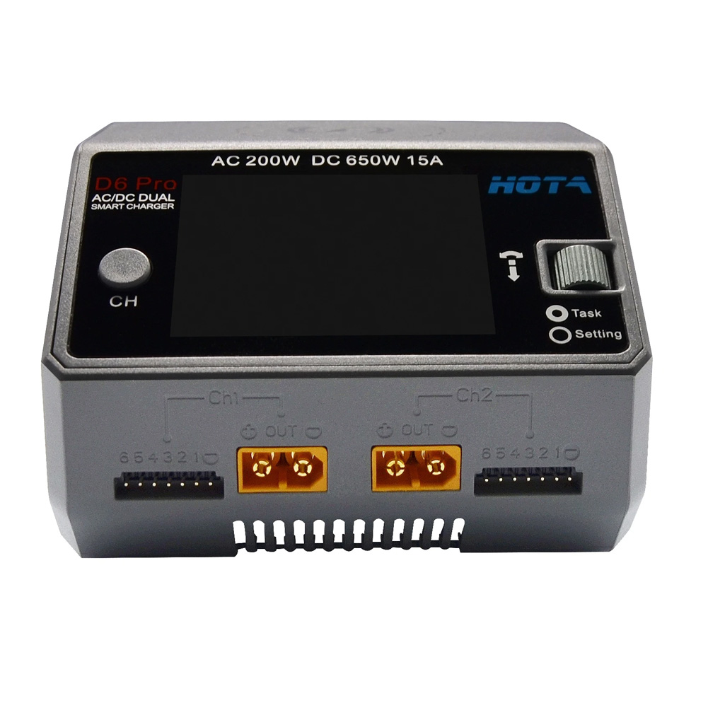 HOTA D6 Pro siyah AC 200w DC 2 - Hota D6 Pro Dual Lipo Charger incelemesi ve fiyatı