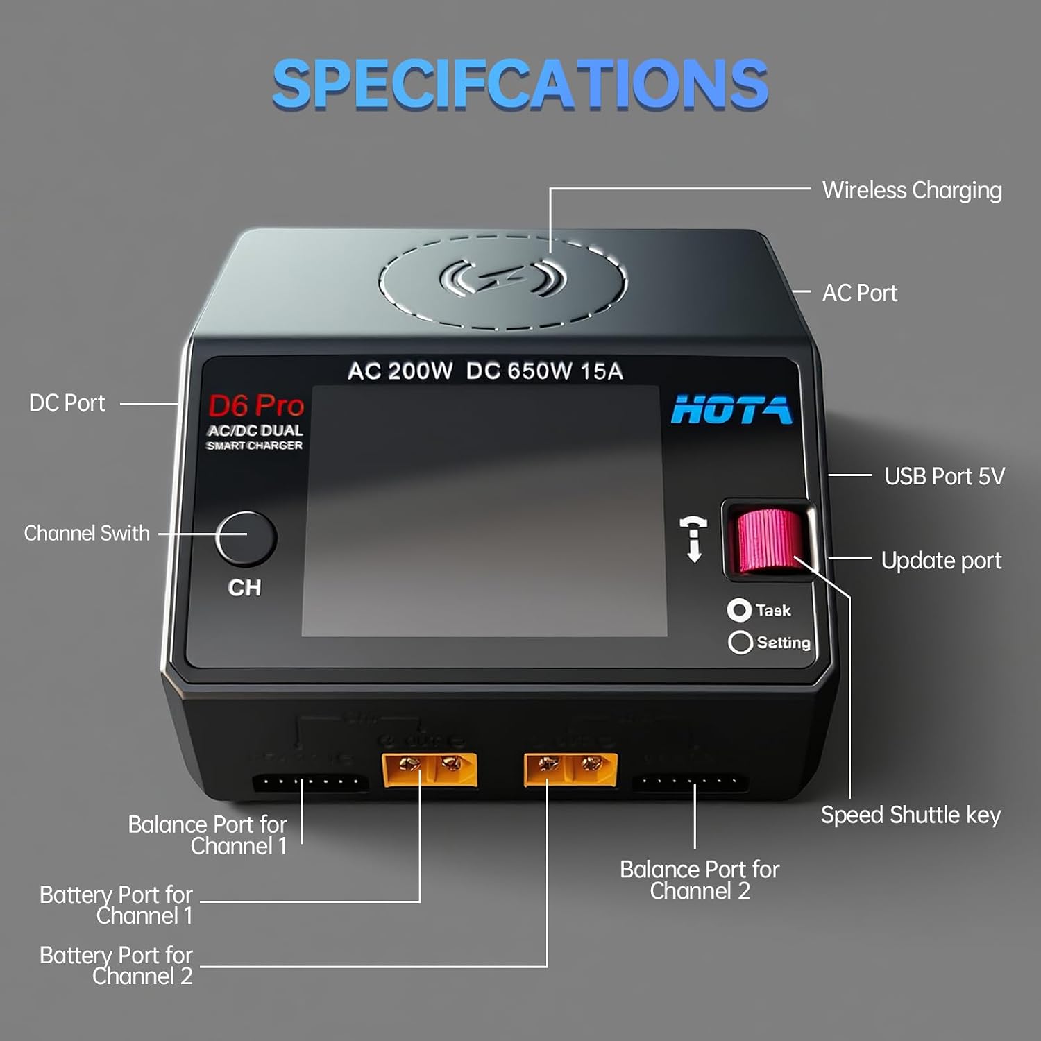 HOTA D6 Pro Lipo Pil Şarj Ciha - Hota D6 Pro Dual Lipo Charger incelemesi ve fiyatı
